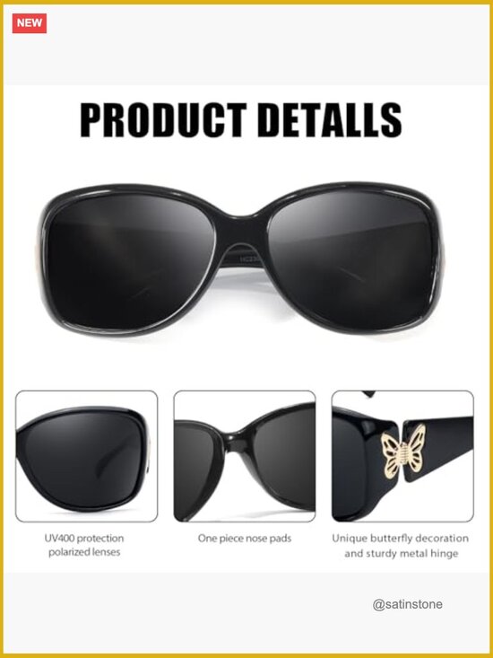 Polarized Wrap Around Sunglasses Butterfly Hinges UV400 Protection Oval main image 4